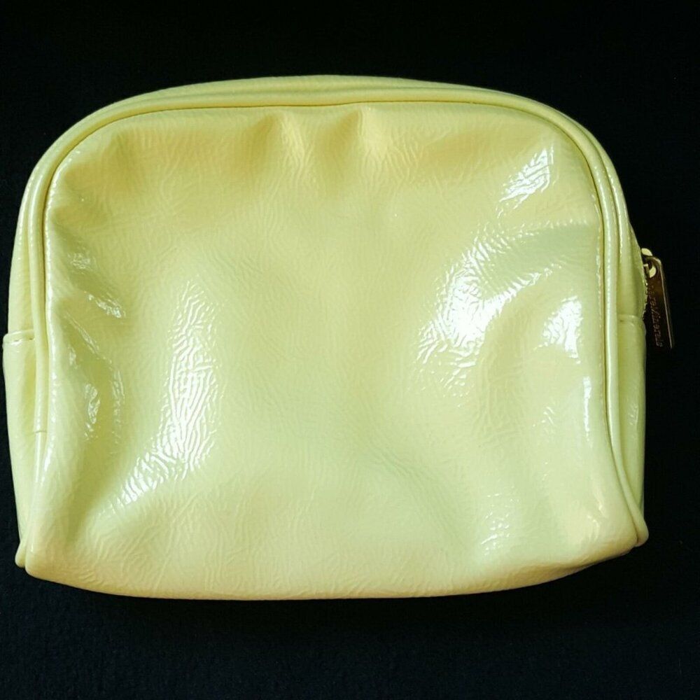 Bare Minerals Womens Yellow Make Up Bag Pink Interior Zipper Small
